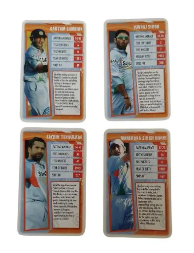 90s Cricket trading cards